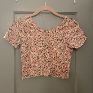 Two American Apparel Floral crop tops